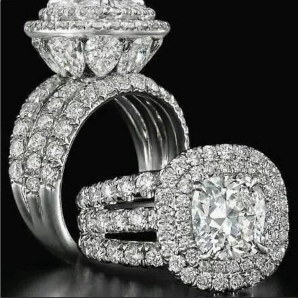 NEW 925 STERLING SILVER DIAMOND RING - Picture 5 of 5